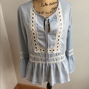 Blue long sleeve blouse